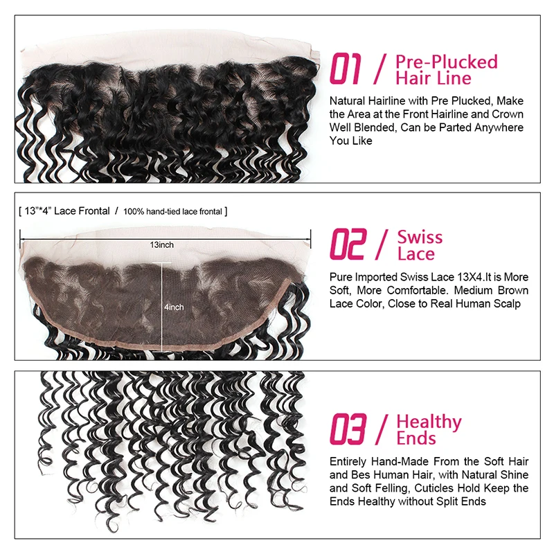 Ishow Deep Wave Frontal Closure Pre Plucked 13*4 Ear To Ear Lace Closure Peruvian Hair Lace Frontal Closure Non Remy Human Hair Ishow Deep Wave Frontal Closure Pre Plucked 13*4 Ear To Ear Lace Closure Peruvian Hair Lace Frontal Closure Non Remy Human Hair