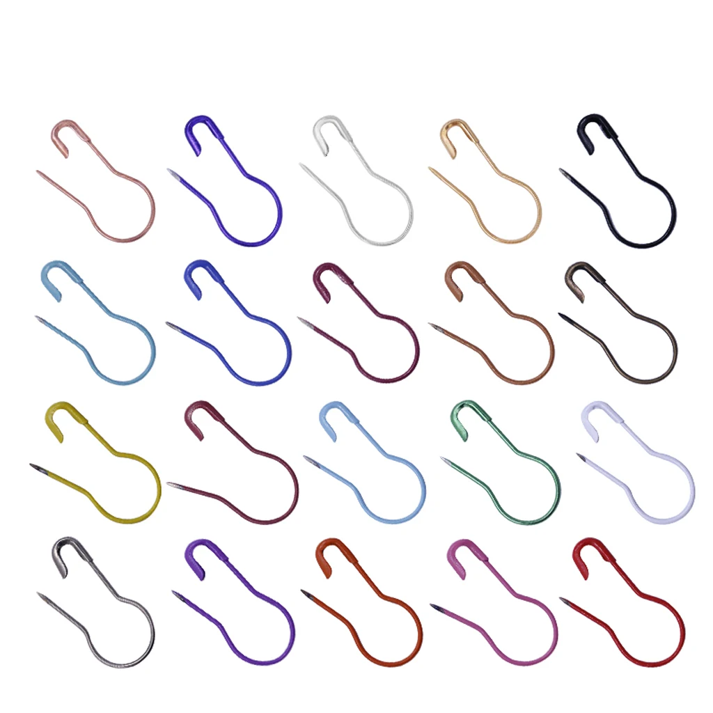 100 Pieces Mixed Color Gourd Safety Pins Calabash Shape Markers Pins Crafts Supplies Stitch Knitting Point Holder