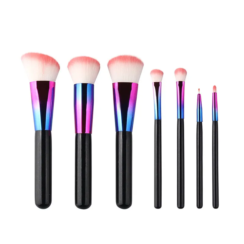 

Fashion 7pcs Makeup Brushes Set Electroplate Starry Sky Full Foundation Blending Power Face Foundation Blush Cosmetic Brush Tool