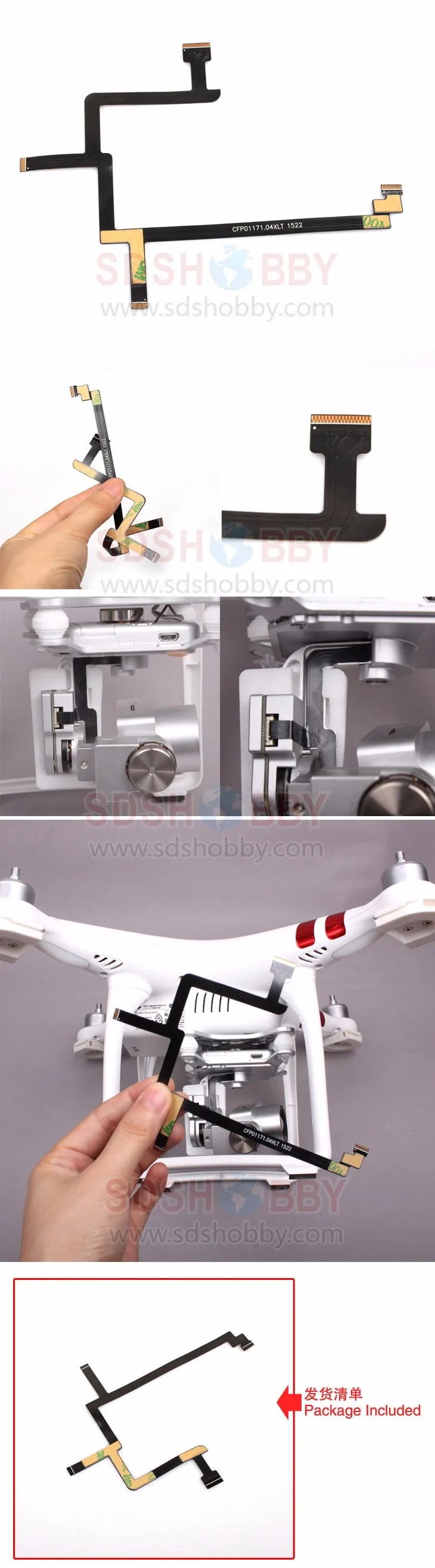 Gimbal Parts Gimbal Flat Cable Repairing Use Flat Wire For DJI Phantom 3 Standard 3S Version Gimbal Parts Gimbal Flat Cable Repairing Use Flat Wire For DJI Phantom 3 Standard 3S Version