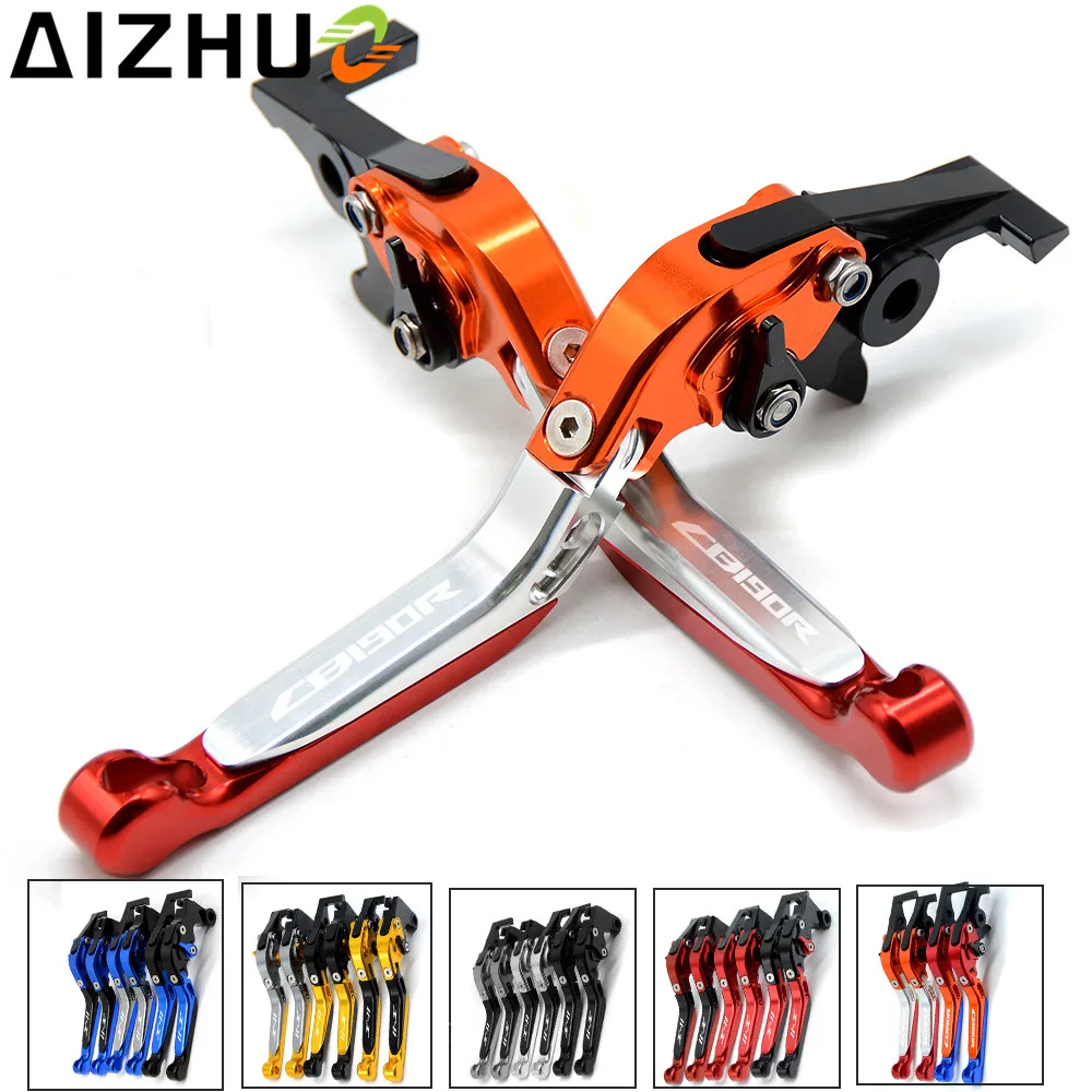 CNC Motorcycle Clutch Brake Lever Aluminum Extendable Adjustable CB190R LOGO Levers For Honda CB190R CB 190R 2015 2016 2017 2018