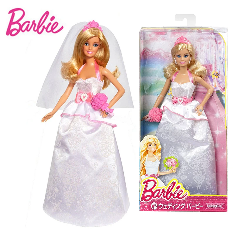 

Original Barbie Fashion Doll Beautiful Bride Princess Wedding Presents Children Birthday Christmas Gift Toy For Baby Girls BCP33