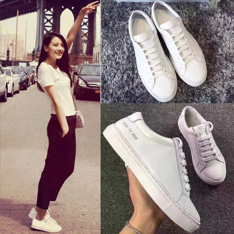 

Yang mi gao yuanyuan is the same as the 2018 small white leather shoes