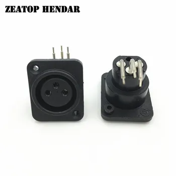 

100Pcs 90 Degree 3Pin XLR Female Panel Mount Right Angle XLR Chassis Adapter Microphone Wire Connector XLR Jack Socket
