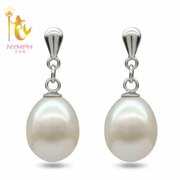 

[NYMPH] Pearl Earrings Real Fresh Water Pearl Drop Earring Fine Jewlery Party Gift For WomenE1099