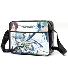 Cartoon Unisex Shoulder Bag Sword Art Online SAO Cosplay Sling Bags Schoolbag Bookbag PU Messenger Crossbody