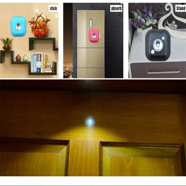 Mini PIR Motion Sensor Light LED Night Light Smart Human Body Induction Nightlight Battery Closet Cabinet Toilet Lamps Light