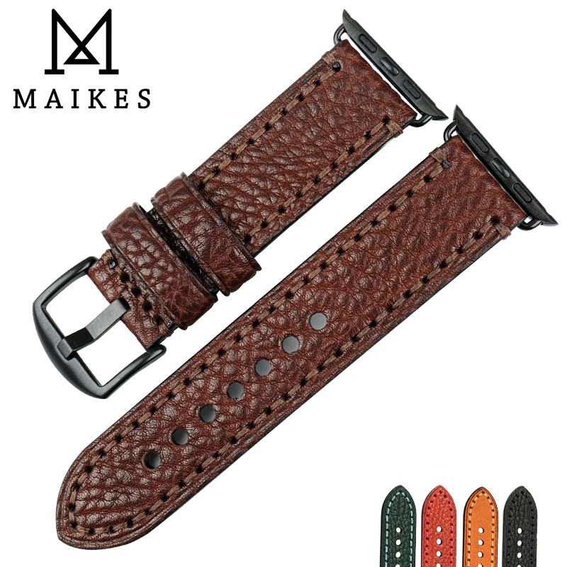 Ремешок кожаный для Apple Watch Band Series 44 мм 40 аксессуары часов 42 38 iWatch 4 3 2 1|Ремешки
