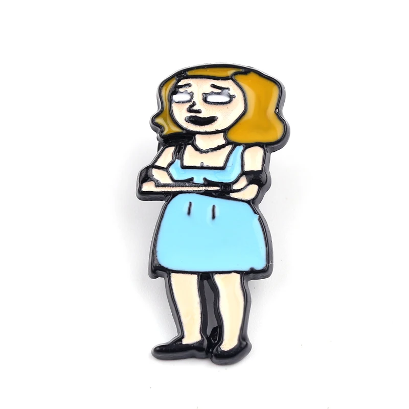 Wholesale 20pcs Funny Cartoon Rick and Morty Brooch Crazy Scientist and Grandson Enamel Lapel Pins Creative Gifts for Fans Kids - Окраска металла: 5