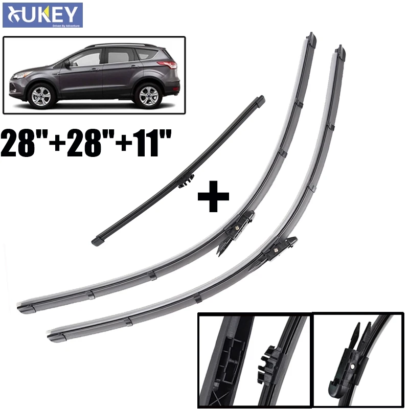 

Misima Windshield Wiper Blades set Windscreen Fit For 2013-2017 Ford Kuga Escape Front Rear Window Wiper Blade 2014 2015 2016