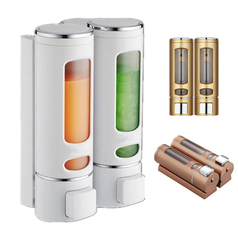 

Single/Double 400ml Soap Dispenser Wall-mount Shower Bath Shampoo Dispenser Liquid Soap Container Bathroom Washroom Accessories