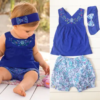 

baby clothing set baby girl t-shirt headband pants 3pcs suits Newborn girl clothes set 0-24M