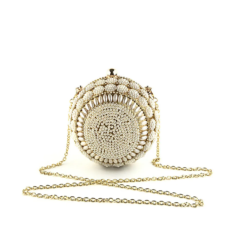 

Women's Beaded Diamond Evening Bag Bridal Wedding Ball Wrist Bag Clutch Purse Handbag Evening Chain Bow Hardware Party Lady Hand