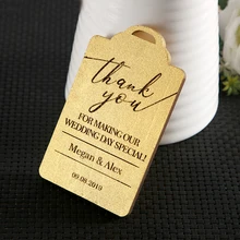Свадебные украшения спасибо бумажные ярлыки выгравированы настроить названия сохранить дату на заказ Золотой свадьбы пользу прием гостей в доме невесты