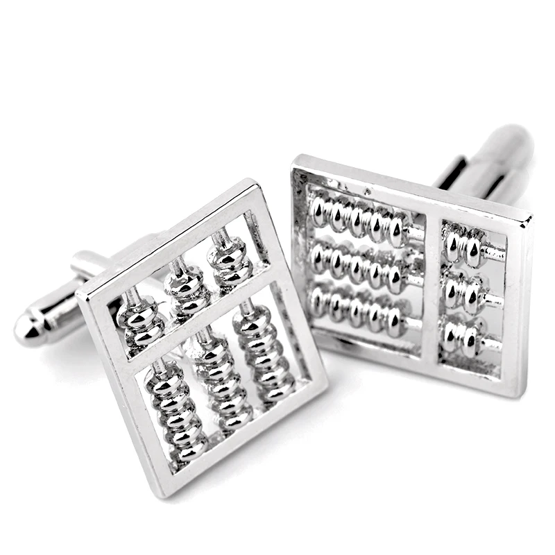 

Funny Tool Cufflinks Silver Color Arithmetic Abacus Design Cufflink For Men Business Suit Cuff Button Wholesale