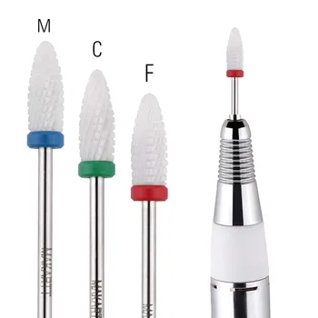

Makartt 3PCS Ceramic Nail Drill Bit Flame Fine,Medium, Coarse Electric Nail Files Bits 3/32 F0720