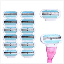 12pcs/lot Giuliet Female Razor Blade Shaving For Women Blades Woman Shaver Razor Blades Replacement Head For Venuse