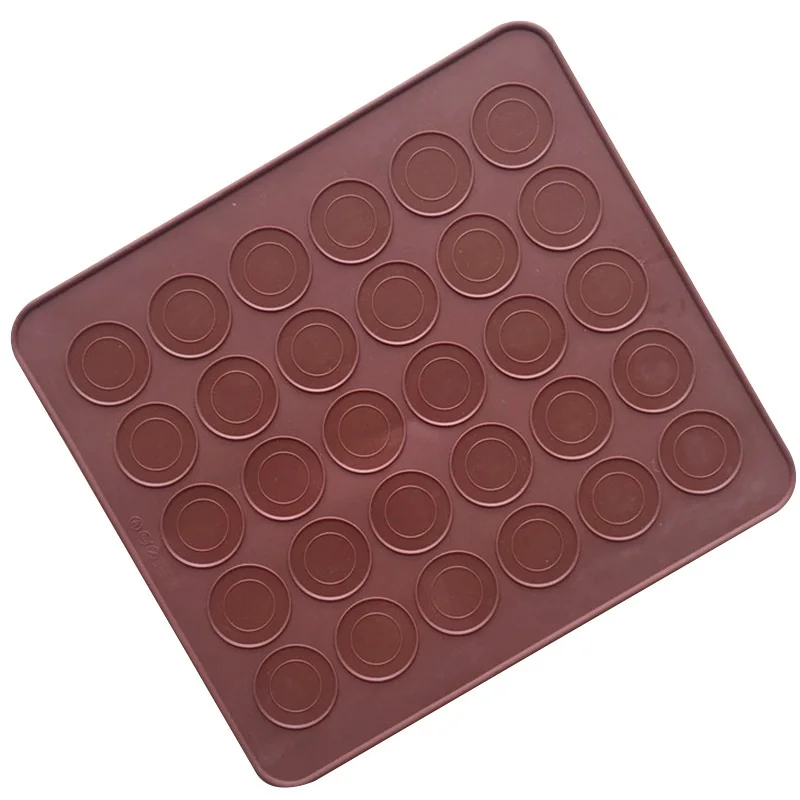 

30 Holes Single Side Silicone Macaron Mat 29*26cm French Dessert Pad Mini Chocolate Mold Cake Decorating Molds Baking Tools