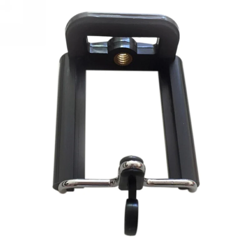 Universal Adjustable Clip Bracket Phone Holder Camera Tripod Mount Adapter Stretchable Rotating Selfie for Cell Phone Black