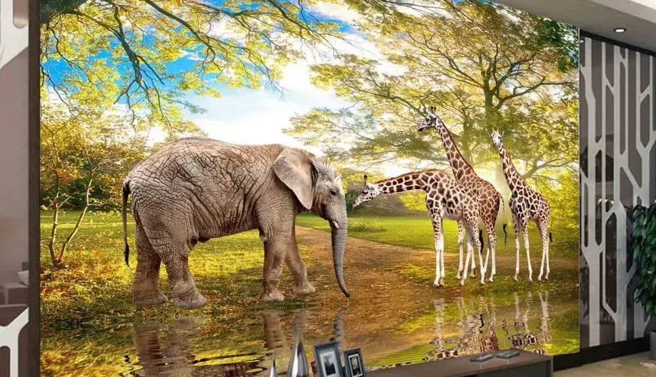 Kopen Animal world decoratieve behang custom home improvement behang voor muren 3 d Zoals giraffe wallpapers voor woonkamer