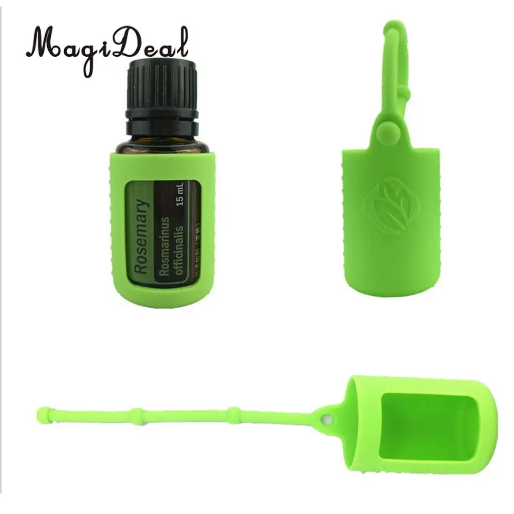 15ml Essential Oil Bottle Silicone Roller Holder Sleeve Carrying Cover Case Pink Blue Yellow Purple Green Orange