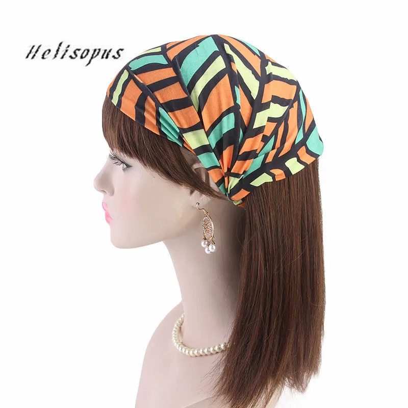 

Helisopus 2020 Ladies Widened Headband National Style Cotton Elastic Pattern Printed Headscarf Fashion Women Hair Accessories