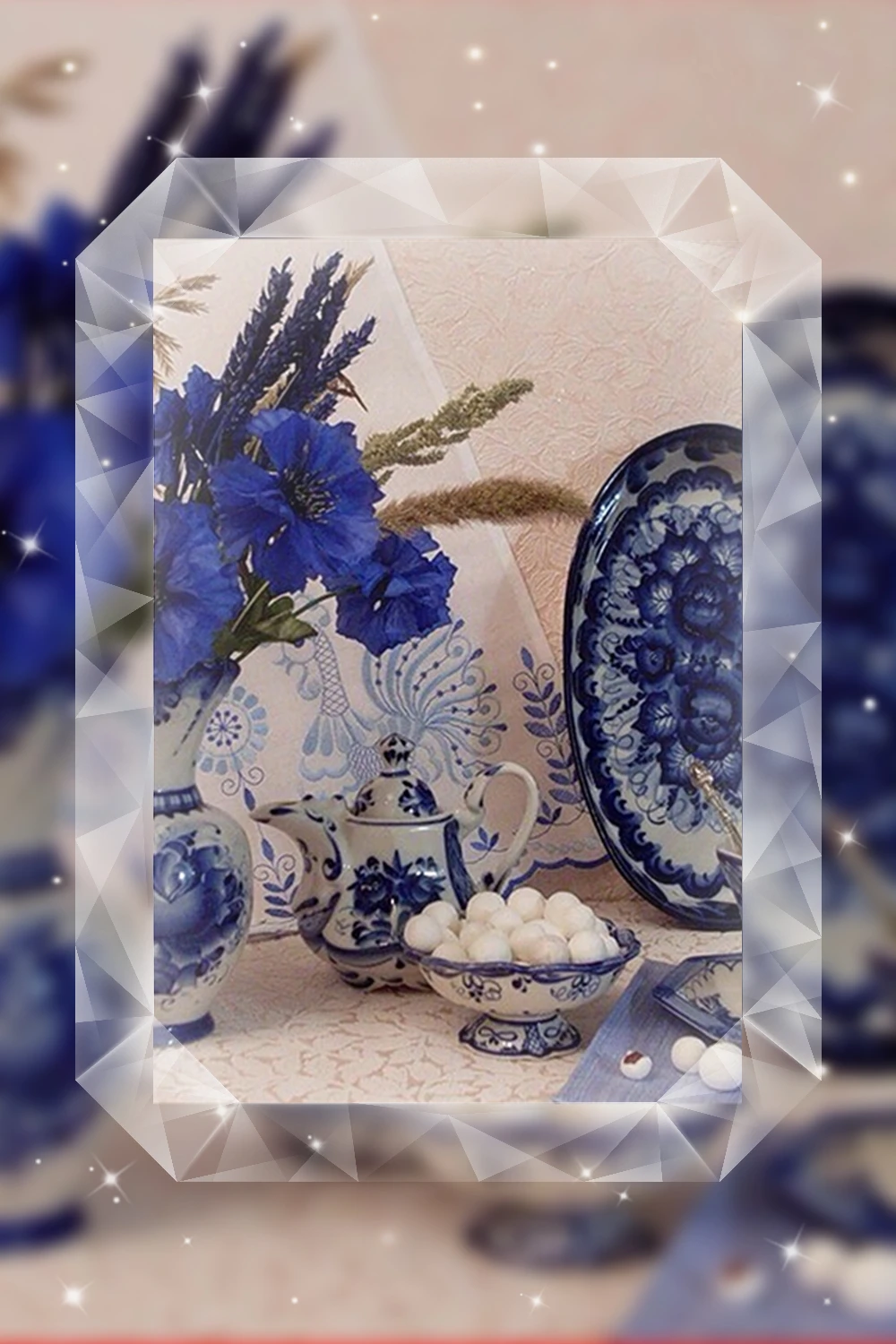 5D DIY Diamond Painting Blue and white Still life Diamond Embroidery Cross Stitch Rhinestone Mosaic Painting Home Decor_ (2)