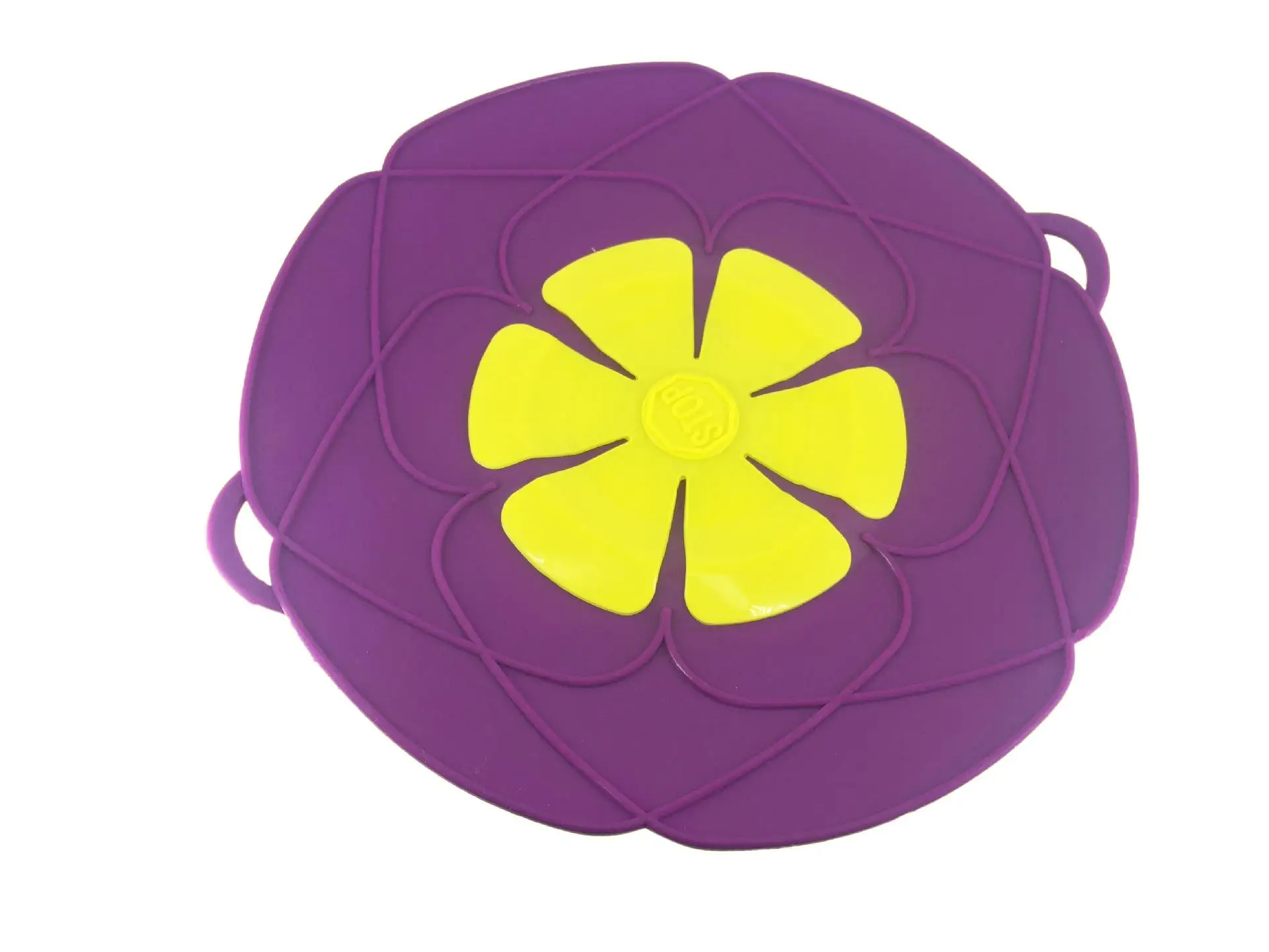 Новое поступление Кухонные гаджеты силиконовая Крышка Пробка для разлива Крышка 26 см диаметр кухонные крышки посуда - Цвет: Purple  yellow flow