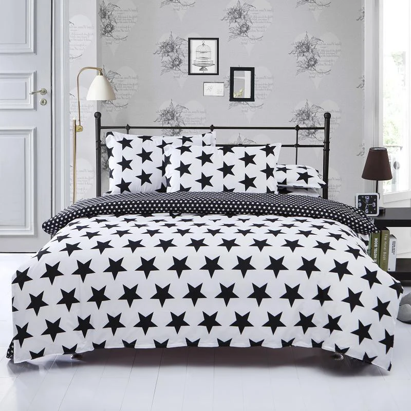 black white stripe plaid print bedding sets 2 3pcs single queen king black and white bed sheets designs