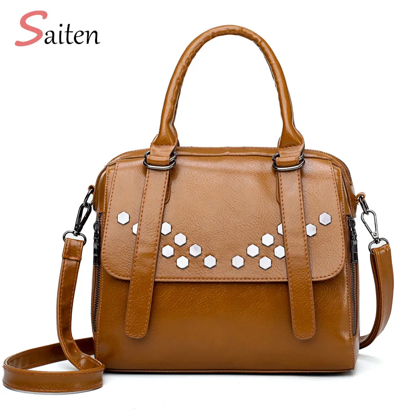 

Simple and Elegant Leather Handbag Women Casual Tote Bag Sequined Female Crossbody Bag Large Capacity Ladies Handbags For Women