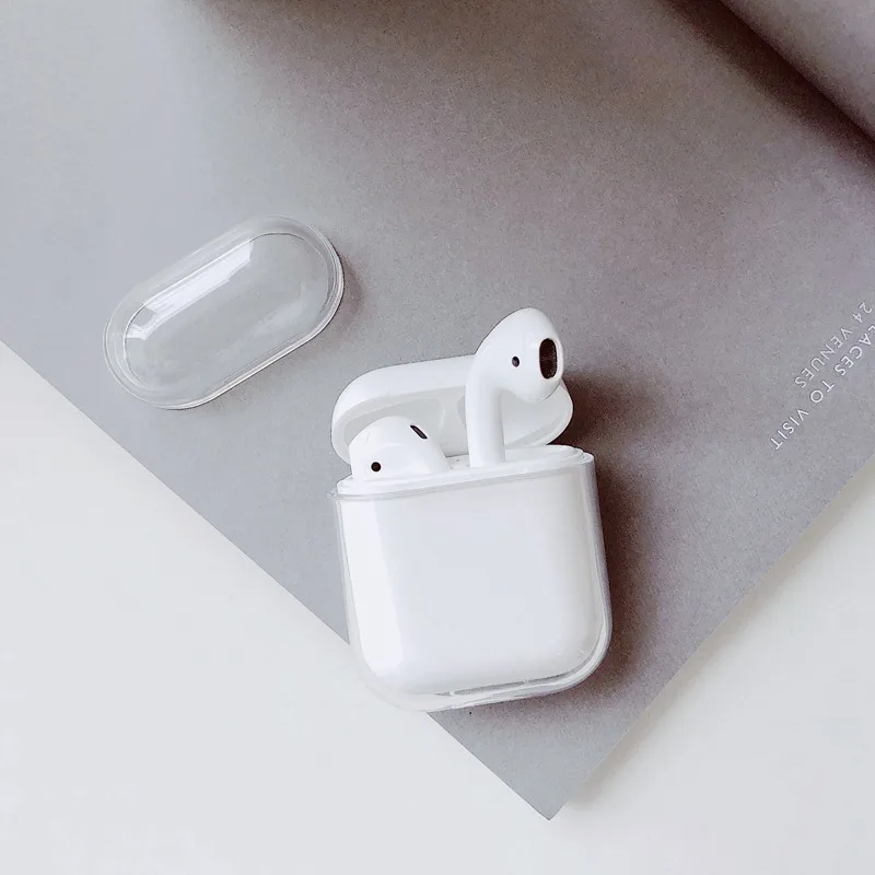 Полный прозрачный мягкий ТПУ чехол для наушников Airpods тонкий прозрачный жесткий PC защитный чехол для наушников для Airpods 2 зарядная коробка