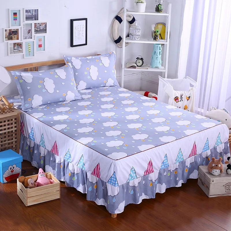 

Three Kits of Bed Skirt of 12 Colors 1.8/1.5/1.2m Kit of Korean Princess's Bed Ham Sheet & Pillowcase Sets Polyester / Cotton