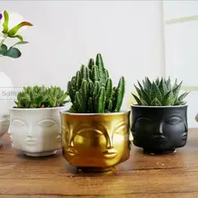 Творческий Дизайн 3D ваза Nordic Стиль Керамика украшения стола цветочный горшок ароматерапия свечи чашки Керамика лицо статуя Home Decor