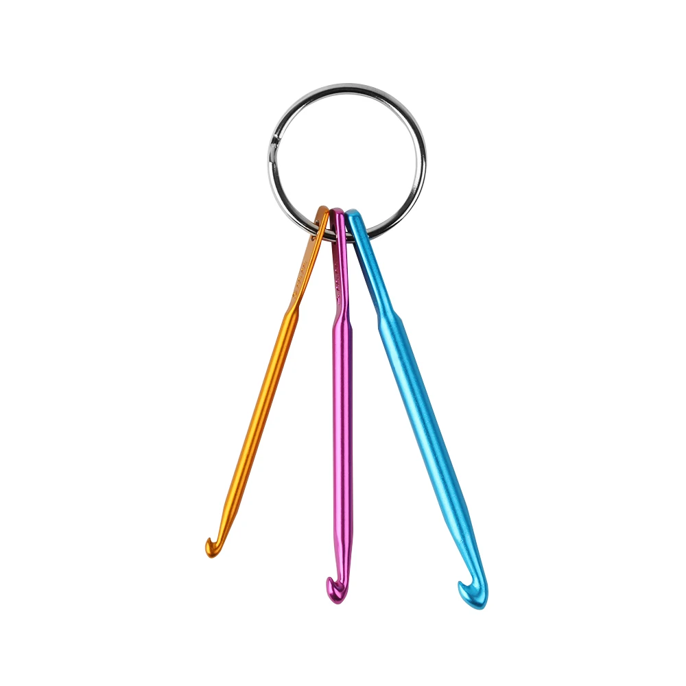 

3 Sizes/set Mini Aluminum Keychain Crochet Hooks DIY Multicolour Crafts Tools Knitting Needles Hot New