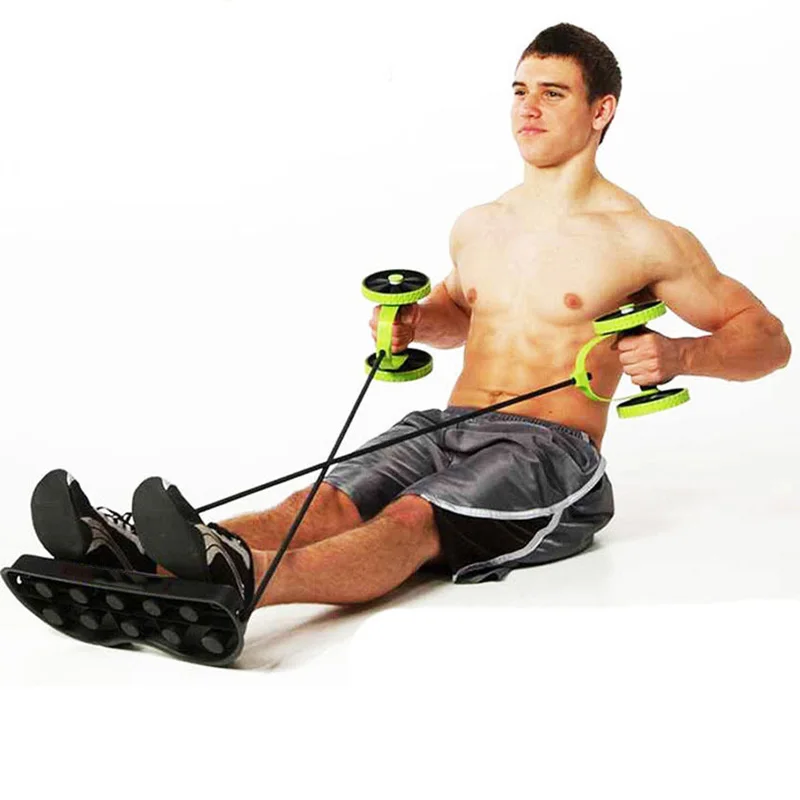 Ab Roller Wheel Abdominal Muscle Trainer Double Power Wheel Gym Arm Waist Leg Training Bodybuilding Exercise Fitness Equipment