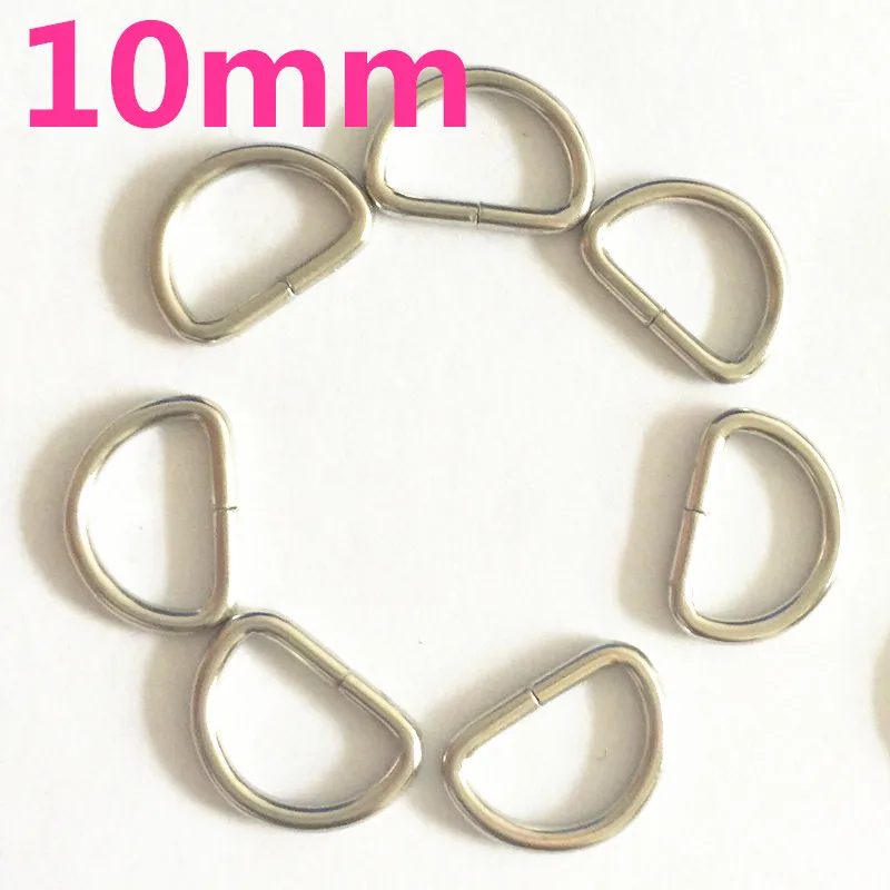 2016 20pcs 10mm Silver Metal D ring buckles garment clothes DIY