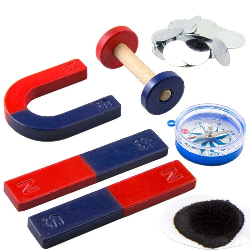 

1 Set of Teaching Neodymium Magnet Educational Toy Spring Ring Magnetic Powder Iron Piece for Children Teaching Magnet