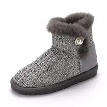 

SID0016 New winter Sheepskin and wool Snow boots Womens low tube short boots Small lattice style Antiskid and warm cotton shoes.