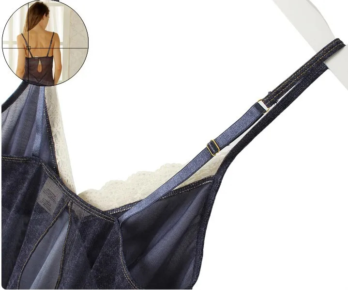 H10 модные, пикантные кружевные глубокий v-образный вырез, Жан Стиль бисерным узором, одежда для сна Сексуальная блуза комплект