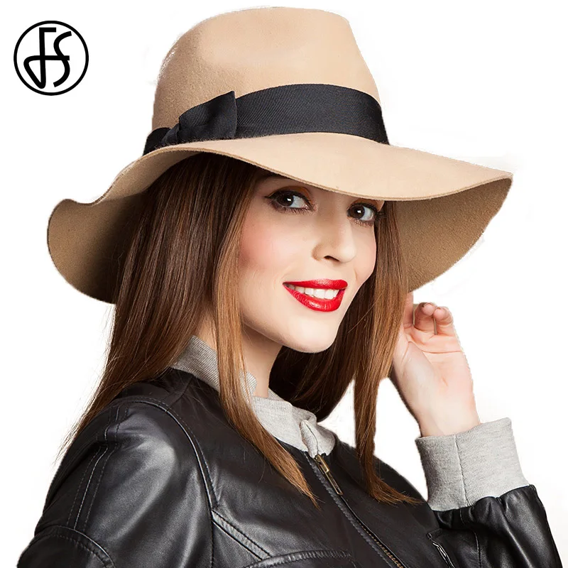 FS Large Brim Vintage 100 Australian Wool Felt Trilby Panama Hats