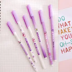 0,38 мм милые свиньи вишневые гелевые ручки милые фиолетовые кавайные ручки обычные ручки для девочек подарок школьные офисные