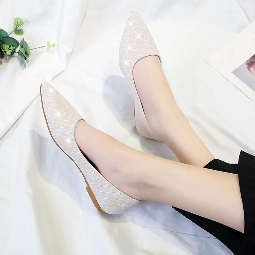 

Flats Women Shoes Ladies Fashion Crystal Loafers Casual Single Shoes Ballet Dance Beach Shoes Comfort Shollow Ladies Shoes