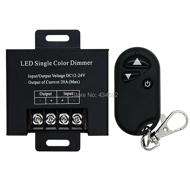 RF LED Strip Dimmer Controller w/ Wireless Remote for LED Single Color