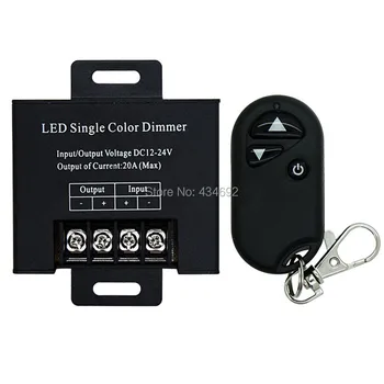 

RF LED Strip Dimmer Controller w/ Wireless Remote for LED Single Color DC12-24V 20A Free Shipping