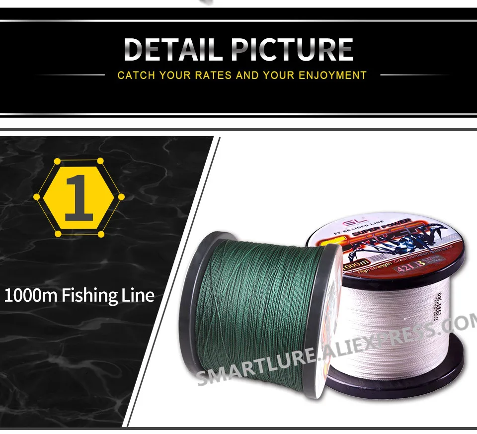 1000 м PE рыболовная леска 4 нити плетеная леска 0,4#-8#/12-80LB Tresse Peche Spider Cord Linha Multifilamento Pesca Peche