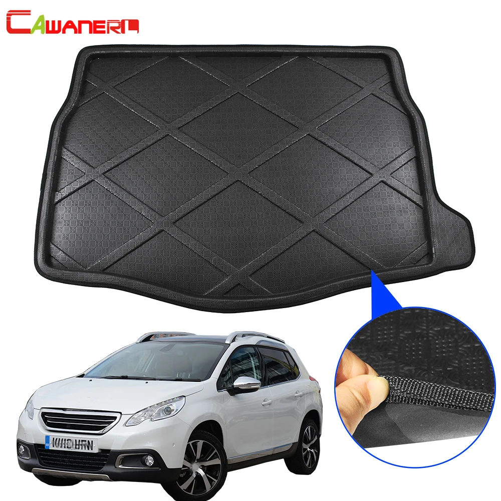 

Cawanerl Car Rear Trunk Mat Floor Boot Tray Liner Cargo Carpet Luggage Protector Mud Pad Styling For Peugeot 2008 2013-2018