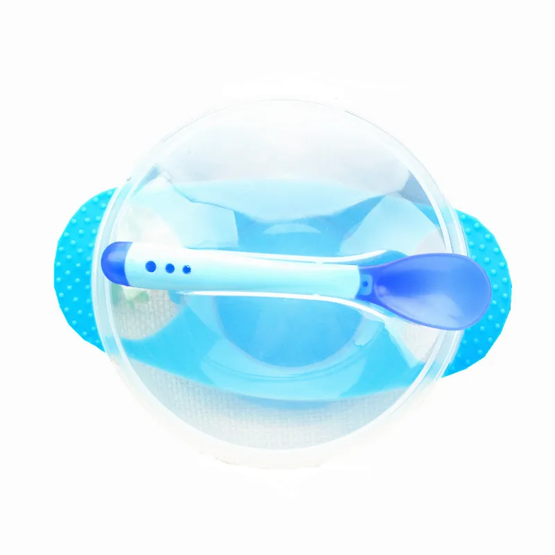 3Pcs/ Baby Learning Dishes With Suction Cup Kids Safety Dinnerware toddler Assist Bowl Temperature Sensing Spoon Fork Tableware 3Pcs/ Baby Learning Dishes With Suction Cup Kids Safety Dinnerware toddler Assist Bowl Temperature Sensing Spoon Fork Tableware