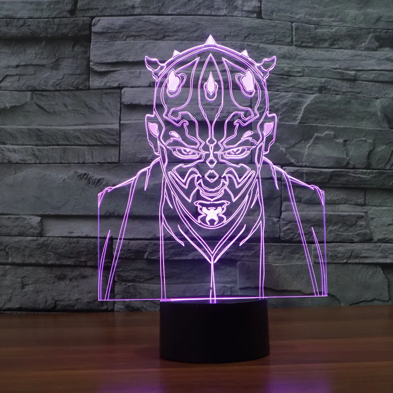 Creative Star Wars 7 color changing USB 3D touch Bulbing LED Night Light Lamp Star War