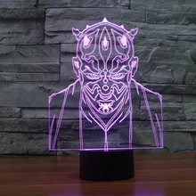 Creative Star Wars 7 color changing USB 3D touch Bulbing LED Night Light Lamp Star War Jedi Knight LED Desk Decor light IY803375