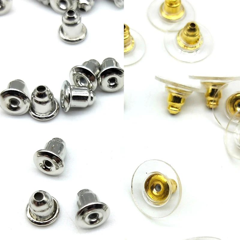 

50pcs/lot Cheap Jewelry Findings Alloy Earring Backs Bullet Stoppers Earnuts Ear Plugs Plated Findings Jewelry Accessories Beads